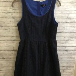 Black and blue lace dress